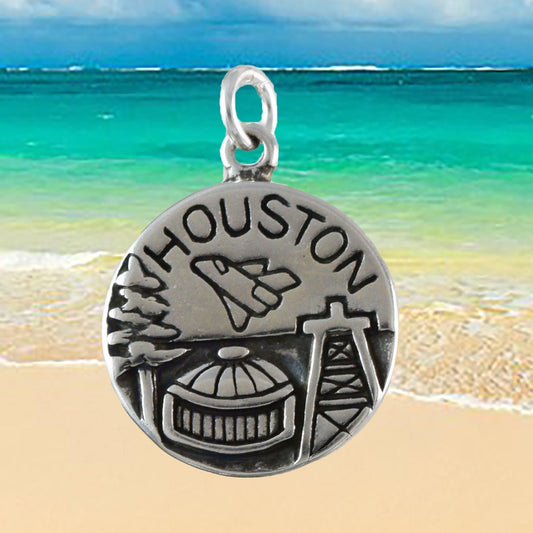 Beautiful Texas Houston Necklace, Sterling Silver Houston Pendant, N9437 Birthday Mother Wife Mom Gift, Texan Jewelry - Hawaii Treasures Shop