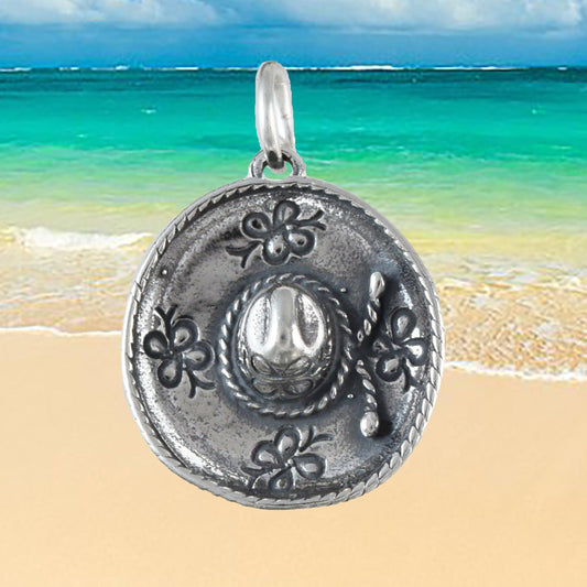 Unique Texan 3D Cowboy Hat Necklace, Sterling Silver Cowboy Hat Charm Pendant, N9439 Birthday Mother Wife Mom Gift - Hawaii Treasures Shop
