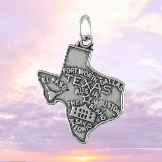 Unique Texas State Map Necklace, Sterling Silver Texas State Charm Pendant, N9441 Birthday Mother Wife Mom Gift, Texan Jewelry - Hawaii Treasures Shop