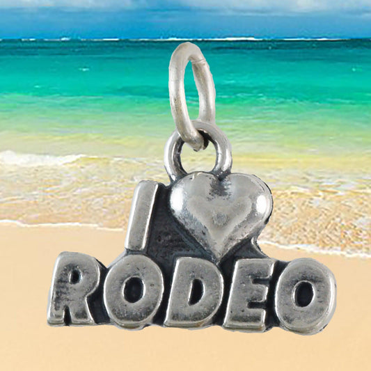 Unique Texan I Love Rodeo Necklace, Sterling Silver I Love Rodeo Charm Pendant, N9451 Birthday Mom Wife Girl Mother Gift, Texan Jewelry - Hawaii Treasures Shop