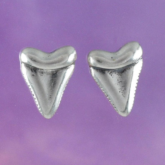 Unique Hawaiian Shark Teeth Earring, Sterling Silver Shark Teeth Stud Earring, E8313 Mother Birthday Mom Gift - Hawaii Treasures Shop