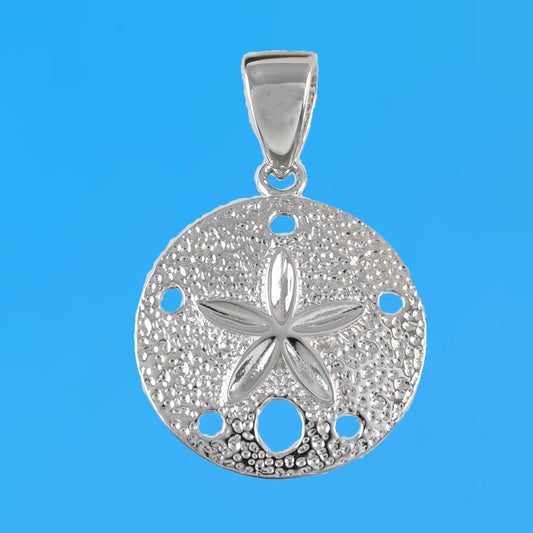 Beautiful Hawaiian Large Sand Dollar Necklace, Sterling Silver Sand Dollar Pendant, N6118 Birthday Mother Wife Mom Gift, Island Jewelry - Hawaii Treasures Shop